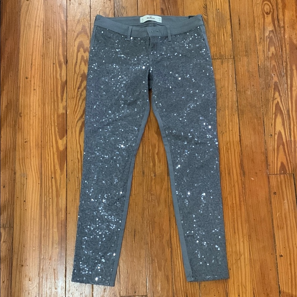Hollister Gray Sequin Low Rise Jegging